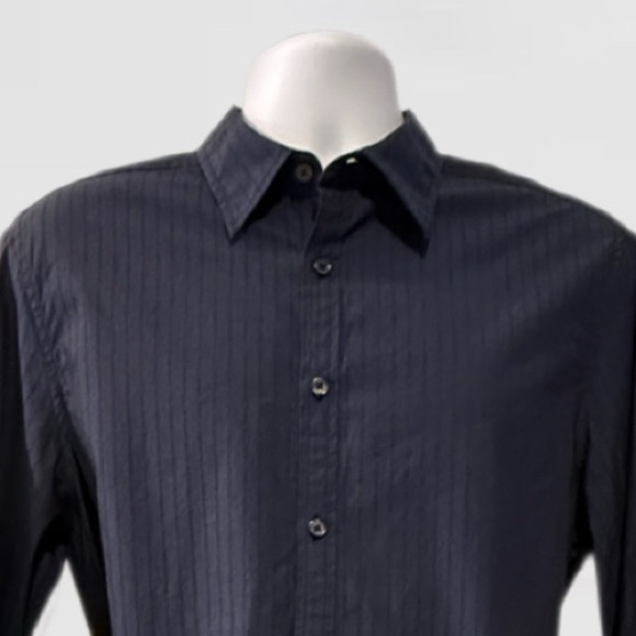 Kenneth Cole New York Men’s Blue Dress Shirt with Tonal Stripes - Size Large - Picture 4 of 13